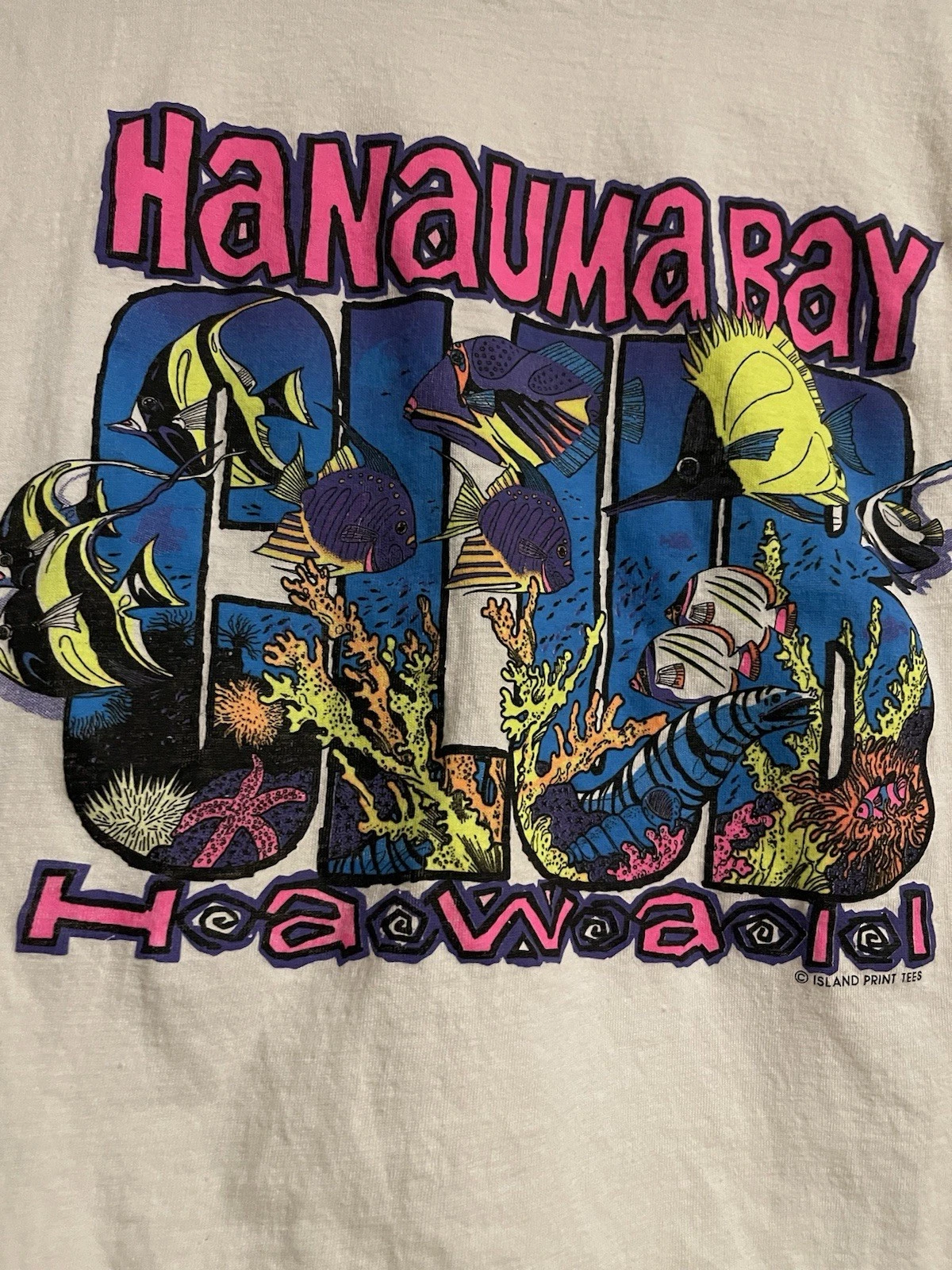 Vintage 90s Hanauma Bay Hawaii T-Shirt Men's XL Single Stitch Made in USA Fish