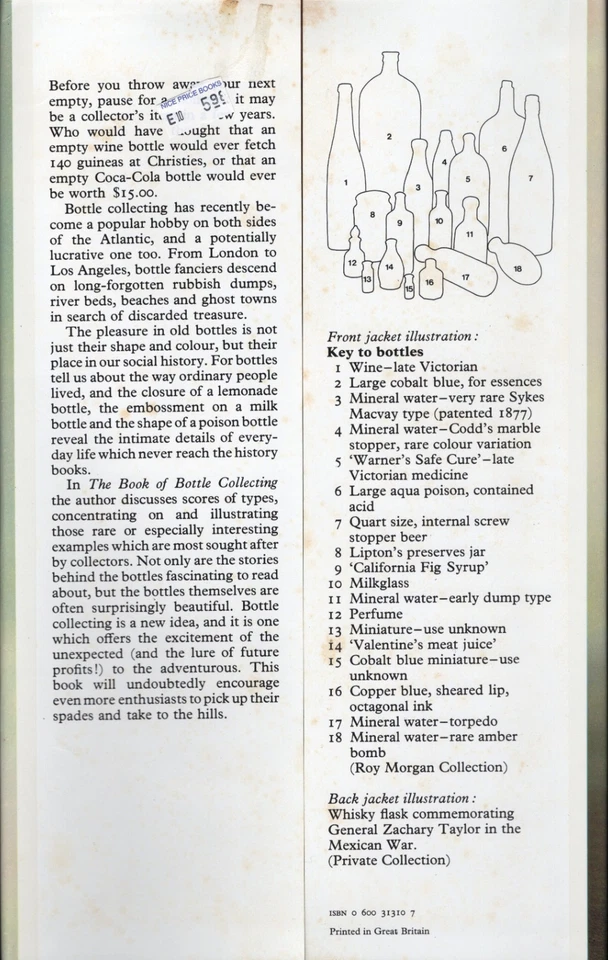 BOTTLE COLLECTING, DOREEN BECK, HARDCOVER, DJ, HAMLYN, 1973 — 第 2/4 张图片