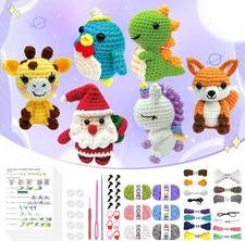 6Pcs Crochet Kit for Beginners, DIY Craft for Adults and Kids, Great Gife for...