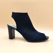 LifeStride Women Black Knit Alita Open Toe Slingback Heel Shooties Size US 11M