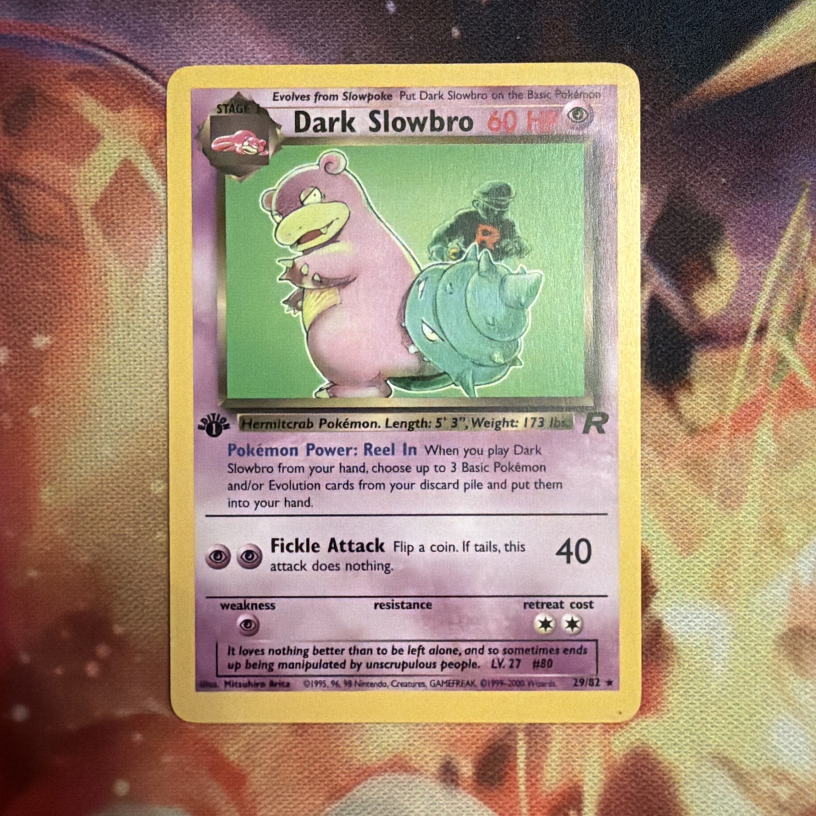 Dark Slowbro 29/82 1st Edition Team Rocket Non Holo Rare Pokemon Card