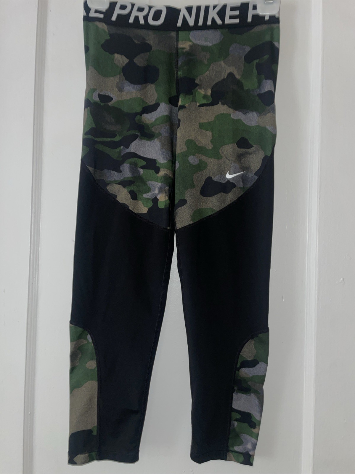 Leggings donna Nike Pro Dri fit esercito stampa fatica lunghezza caviglia taglia L