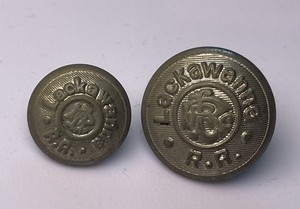 (2) Lackawanna RR Railroad Uniform Buttons Vintage Scoville Mfg Waterbury 