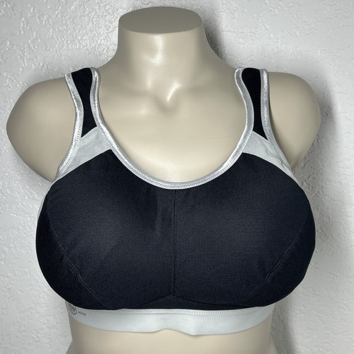 Anita Extreme Control Sports Bra Black 42D Gray Black Wireless Soft Comfort