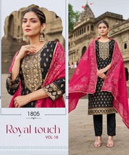 Indian Ladies Black Rayon Salwar Kameez Kurti Suit SS32