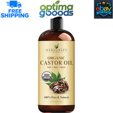 Handcraft Organic Castor Oil 16 fl.oz 100 Pure Hair Growth Eyelash Eyebrow Oil.