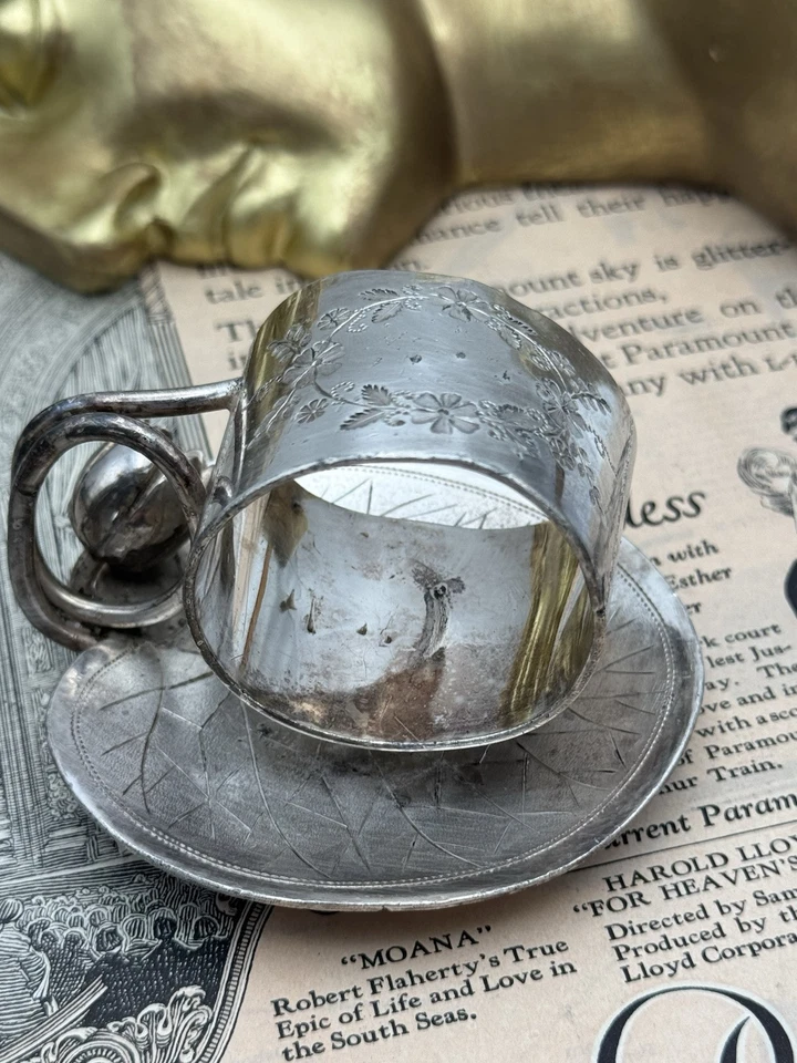 Anillo servilleta movimiento estético victoriano lirio de agua de Meriden ¡¡COMO ESTÁ!!️ Foto 3 de 4