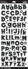 Black Glitter Alphabet Stickers