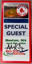 Alex Cora autographed guest pass card 2008 Boston Red Sox