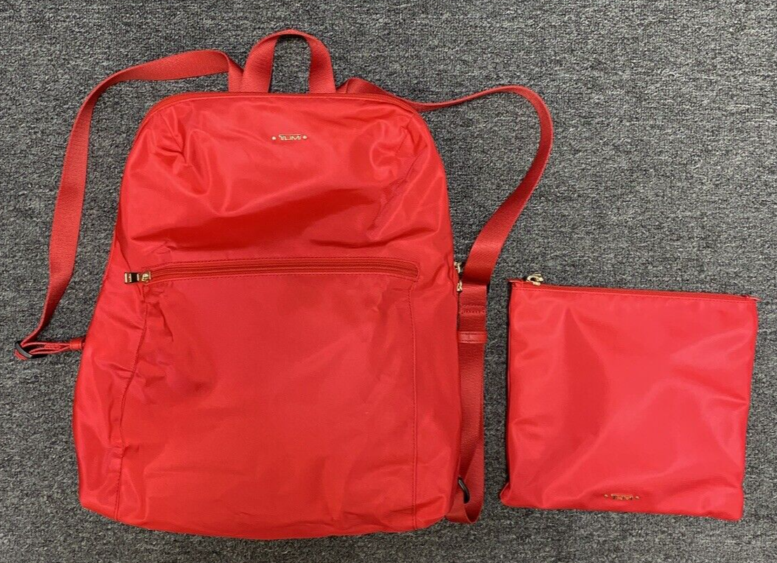 Tumi Just in Case RED Travel BackPack Pouch Lightweight Tumi Just in Case RED Travel BackPack Pouch Lightweight