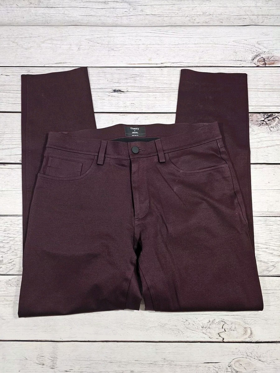 Theory Mens Maroon Raffi Slim Fit Dress Pants Size 31 V1 | eBay