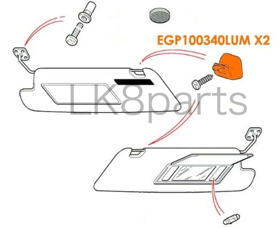 Land Rover Discovery 2 Sun Visor Retainer Clip Genuine EGP100340LUM x2 New - Изображение 4 из 4