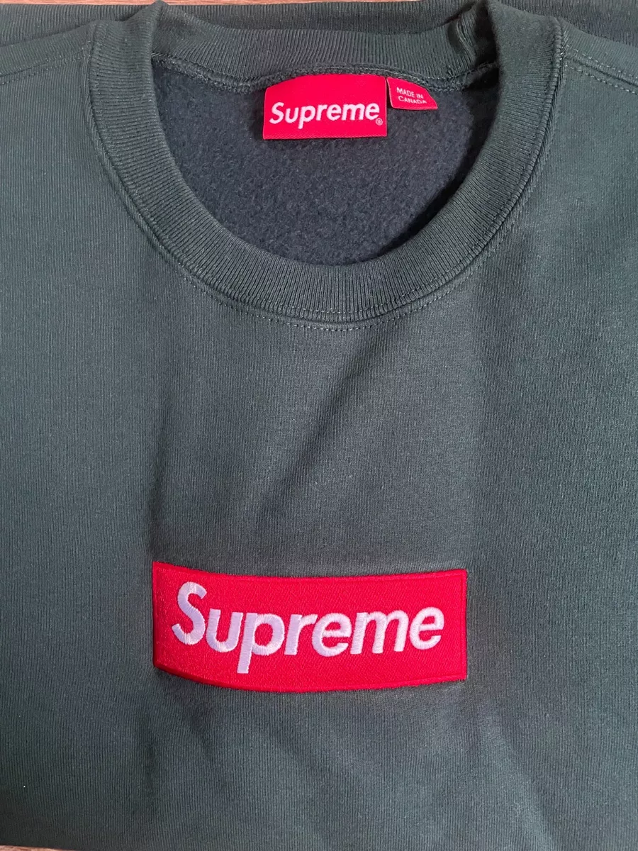 Supreme Box Logo Crewneck Sweatshirt Green Large L NEW BOGO FW2022