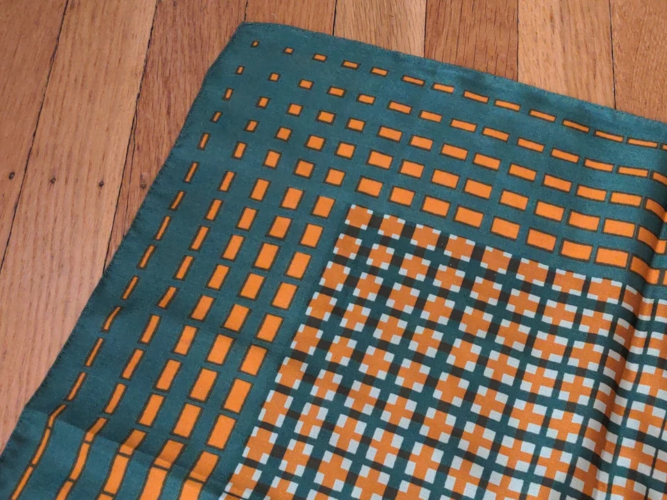 RaRe VinTage ELSA SCHIAPARELLI 意大利丝绸围巾 意大利 ReTRO MOD Op-Art — 第 3/4 张图片