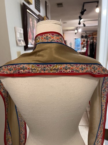 Liz Claiborne Multicolor Rectangle Scarf Pointed Ends Gold Floral 32x5.5 - Picture 3 of 3