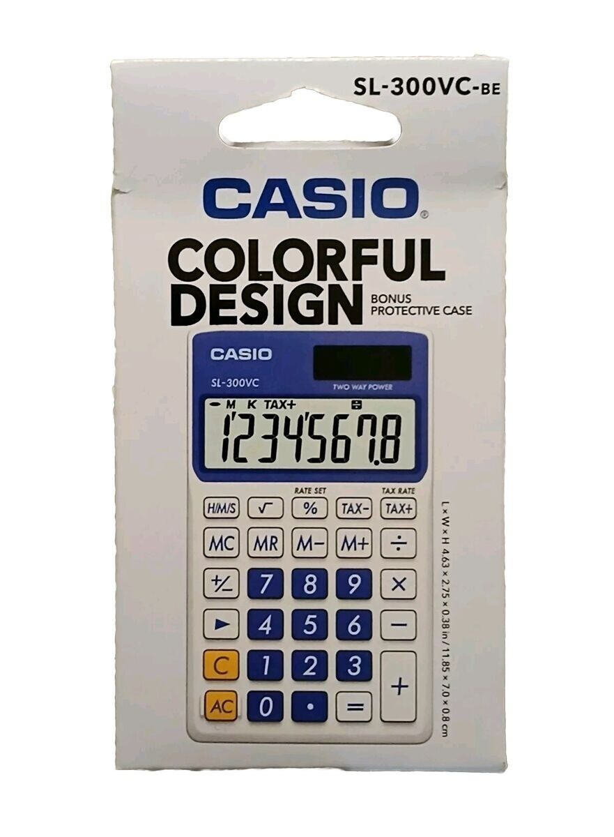 Casio Calculator SL-300VC BE w/ Protective Case-image