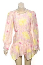 Love Shack Fancy Renate Dress S 6 Women's Casual Floral Print Ruffled Mini 41487