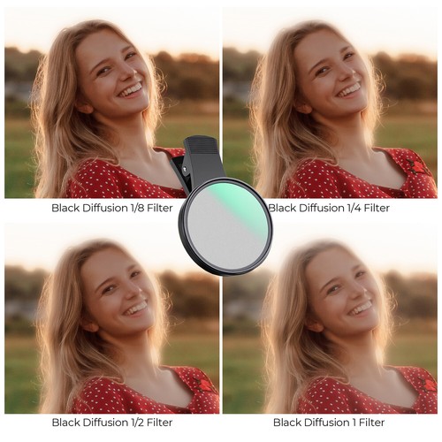 K&F Concept Phone Lens Filter 52mm Thread Clip Diffusion Black Pro Mist 1/4 - Picture 3 of 8