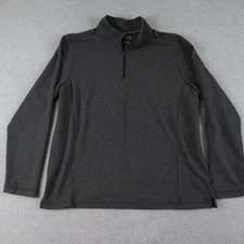 Orvis 1/4 Zip Pullover Mens XL Activewear Mock Neck Base Layer Gray Long Sleeve