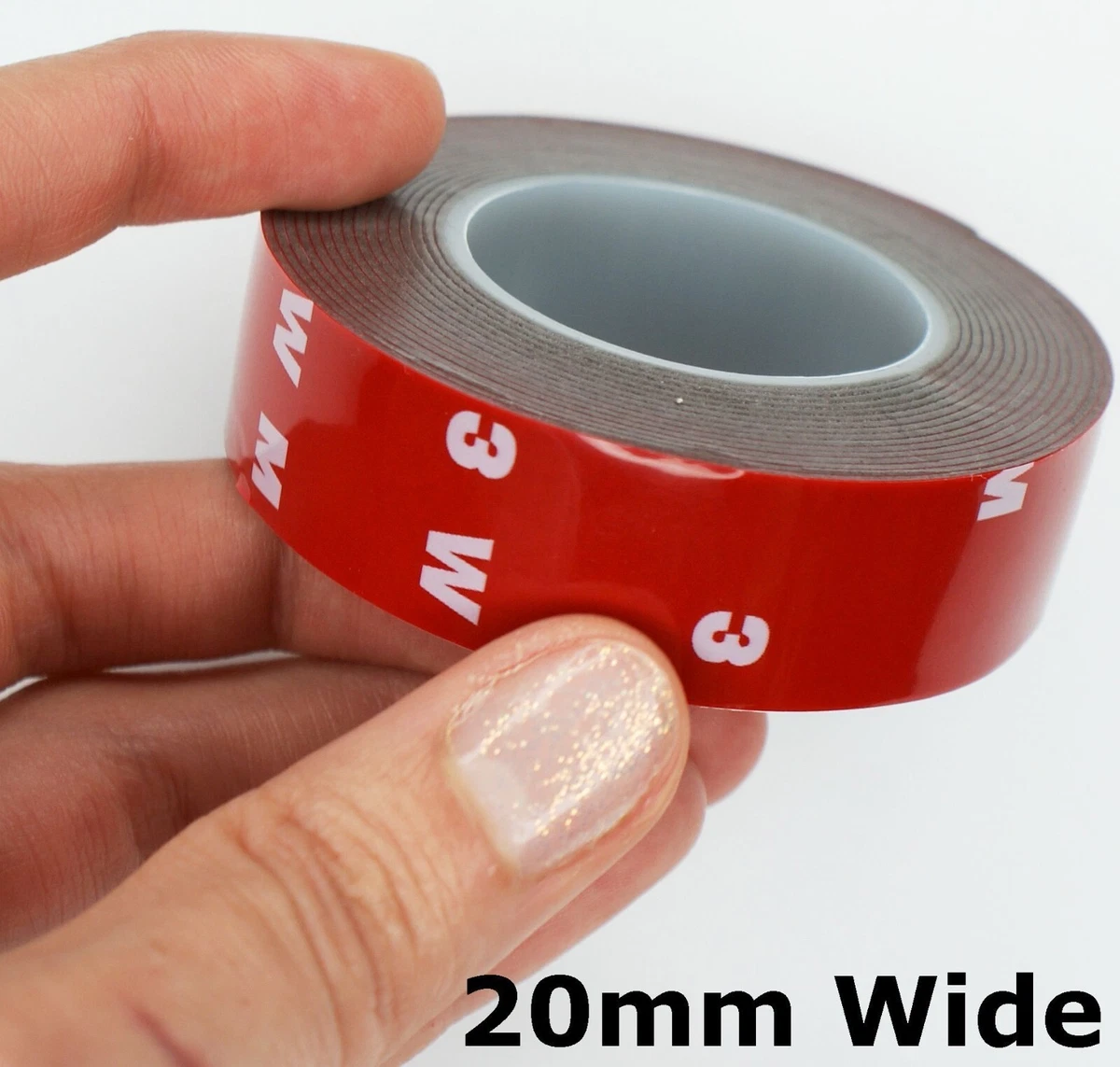 GRIS Muy Alta Adhesión CINTA DOBLE CARA 20mm Ancho, Autoadhesiva Almohadillas Adhesivas Rollos