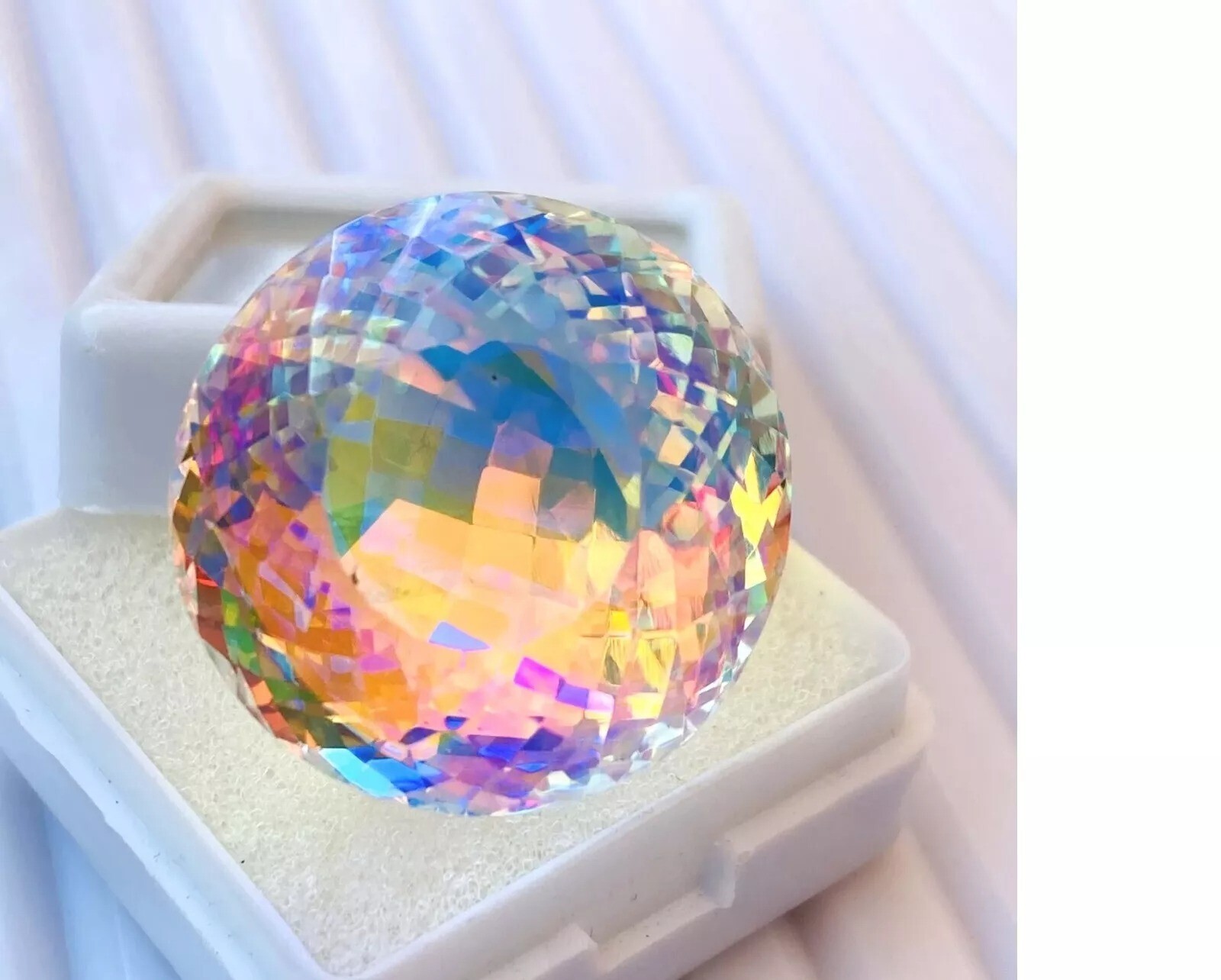 60.30Ct Certified Natural Rare Rainbow Color Mystic Quartz Pear Cut