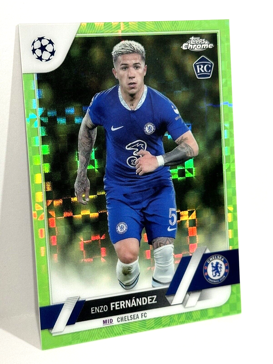 2022-23 Topps Chrome UCL Chelsea RC Enzo Fernandez Neon Green X