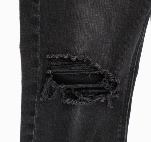 American Eagle Women's Jeans Sz 4 Black Stretch High Waist Distressed Destroyed - Picture 4 of 8