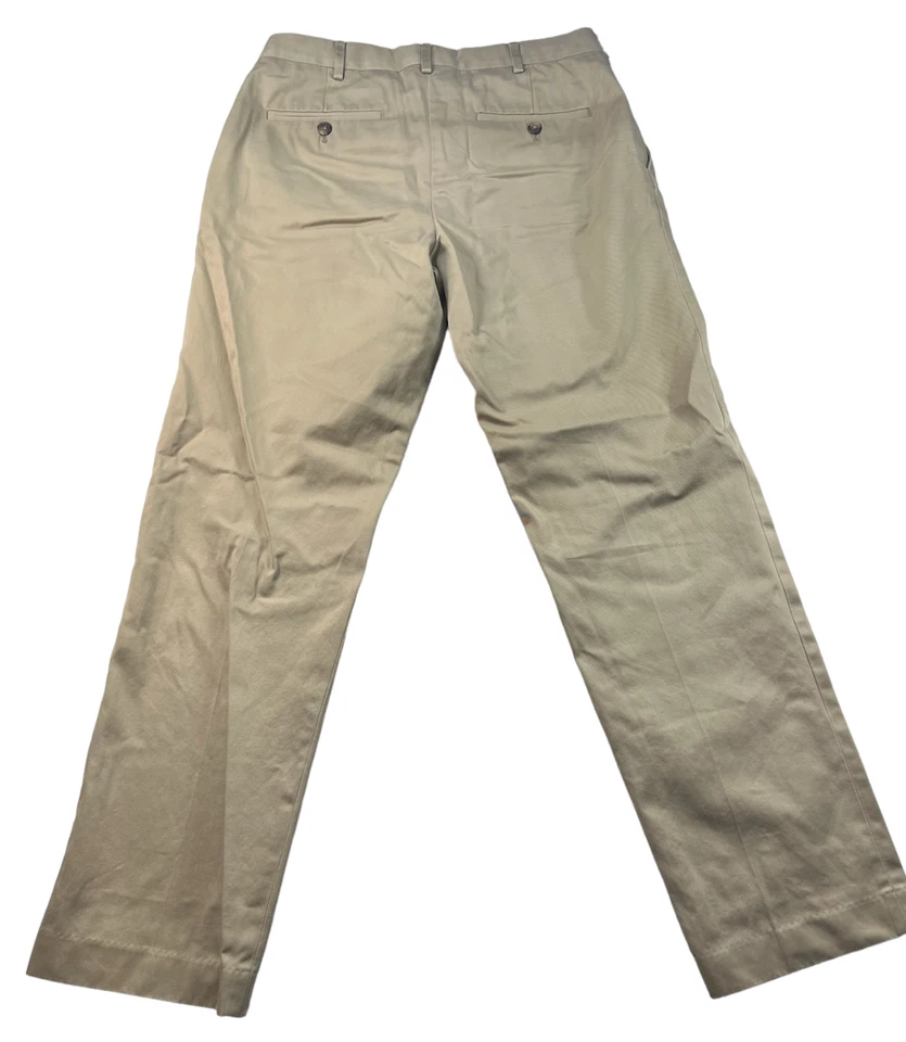 Pantalones chinos Lands End para hombre talla 32x31 beige negocios carrera frente plano recto Foto 2 de 4