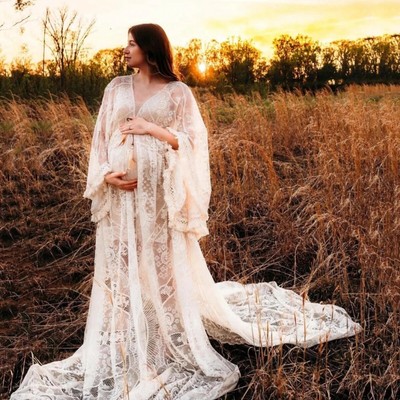 Maternity Dress Photography Maternity Long Dress Sides Slit Photo Shoot Dress