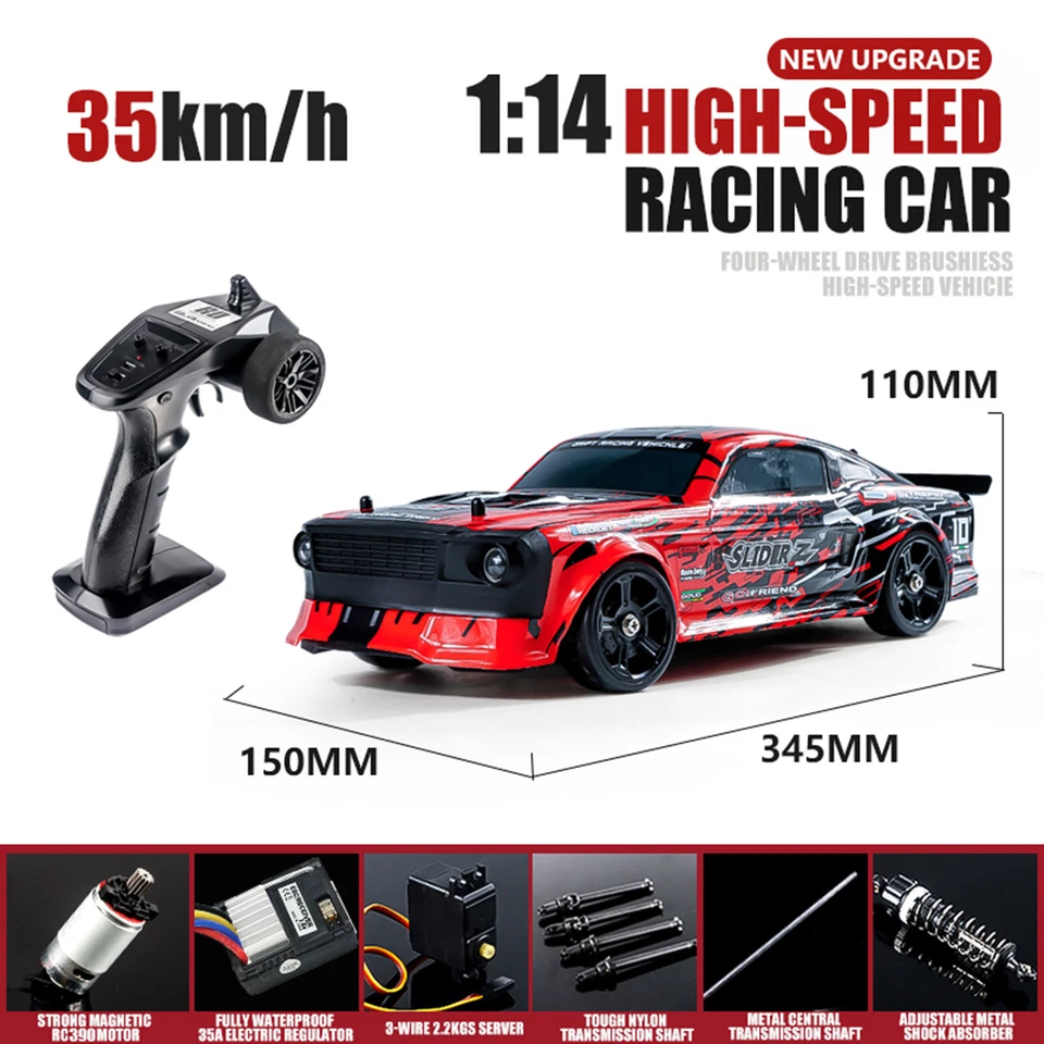 1:14 Scale Car, 2.4 GHz 35km/h High- 4WD Electric Drift M2S7 - Image 2 of 4