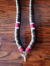 Shark Tooth Beaded Necklace Beach Surfer Ocean Vacation Jewelry