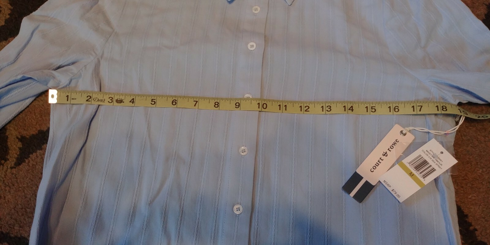 FILA COURT AND ROWE Camicia donna a righe ricamate TG MED NUOVA CON ETICHETTA! SPRAY MARE BLU