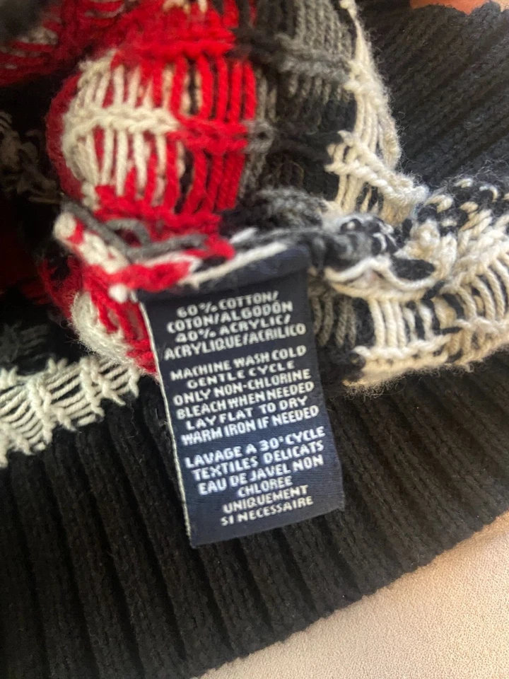 Cárdigan Suéter American Living Negro Rojo Gris Blanco Manga Corta Talla L Foto 4 de 4