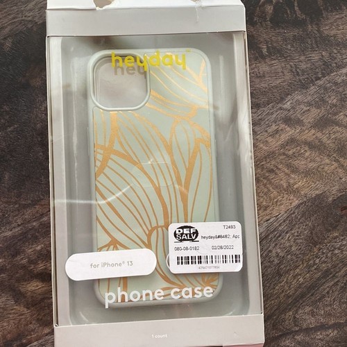 Heyday iPhone 13 phone case abstract botanical fitted green gold new in box - 第 5/10 張圖片