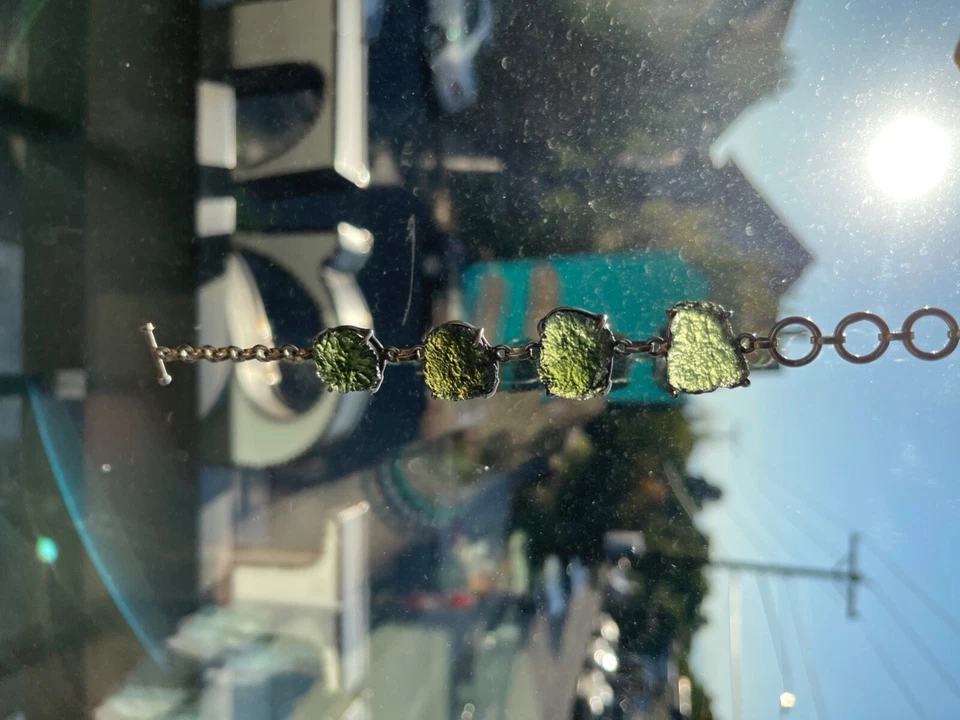 Pulsera Moldavita Autentica Verde Foto 3 de 4