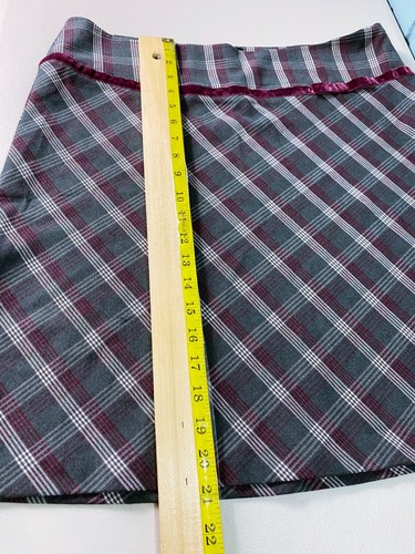 Maurices Womens A-Line Skirt Size 13/14 Gray Argyle/Diamond Stretch Side Zip - Picture 8 of 9