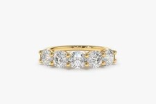 Marlin Memory Diamond Gold Ring 5 Diamonds 1.0ct VS G-H 14K 585 Yellow Gold 