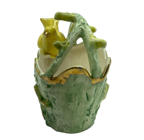 Vintage UCAGCO China Planter Set Yellow Bird Vase Pair Japan 1950s Cottage Core - Picture 5 of 14