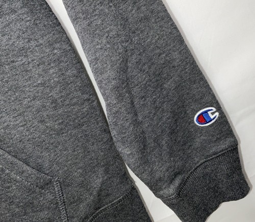 NWT Champion Youth Dark Gray Hoodie Sweatshirt White Embroidered Logo Large - Picture 3 of 6