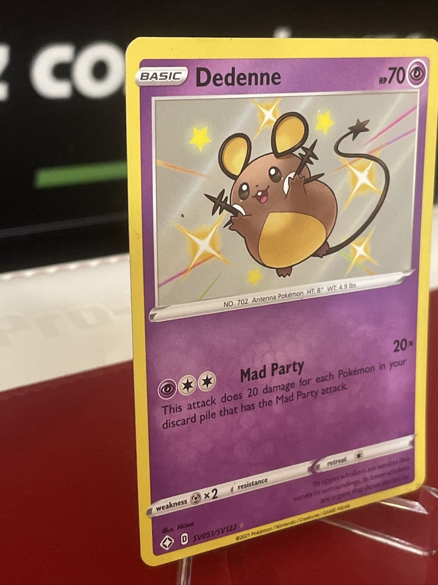 shiny dedenne pokemon card GX 57/214 - Ultra Rare - Unbroken Bonds - NM/M and your opponents Active Pokmon is now Confused Pokmon TCG Dedenne Shining Fates