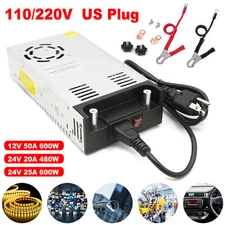 AC 110V/220V To DC 12V/24V 480W-600W  Industrial Transformer Switch Power Supply