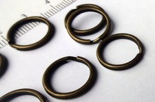 25 Key Rings 15mm Approx 5/8" Split Ring ANTIQUE BRASS Finish Steel Findings