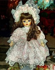 Maryse Nicole Victorian Frilly Tilly Porcelain Doll Vintage 1990 Very Pretty 