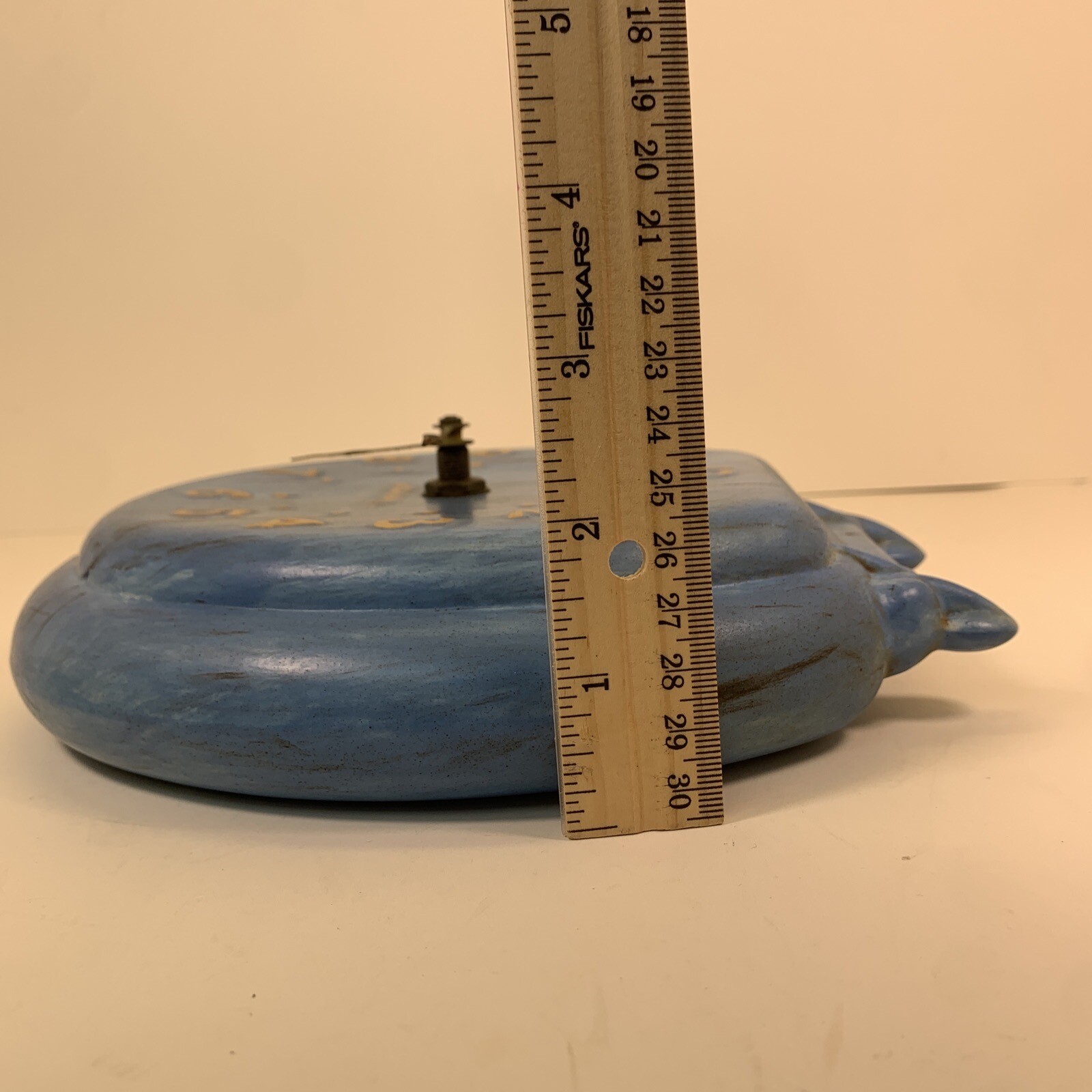 Vintage Johnny Blue Ceramic Toilet Seat Wall Clock Bathroom Humerous