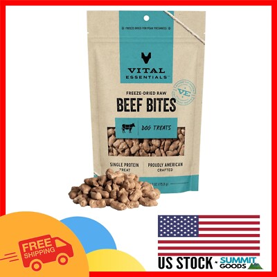 6.2 oz High Quality Freeze-Dried Beef Bites - Grain & Gluten Free for Happy Dogs