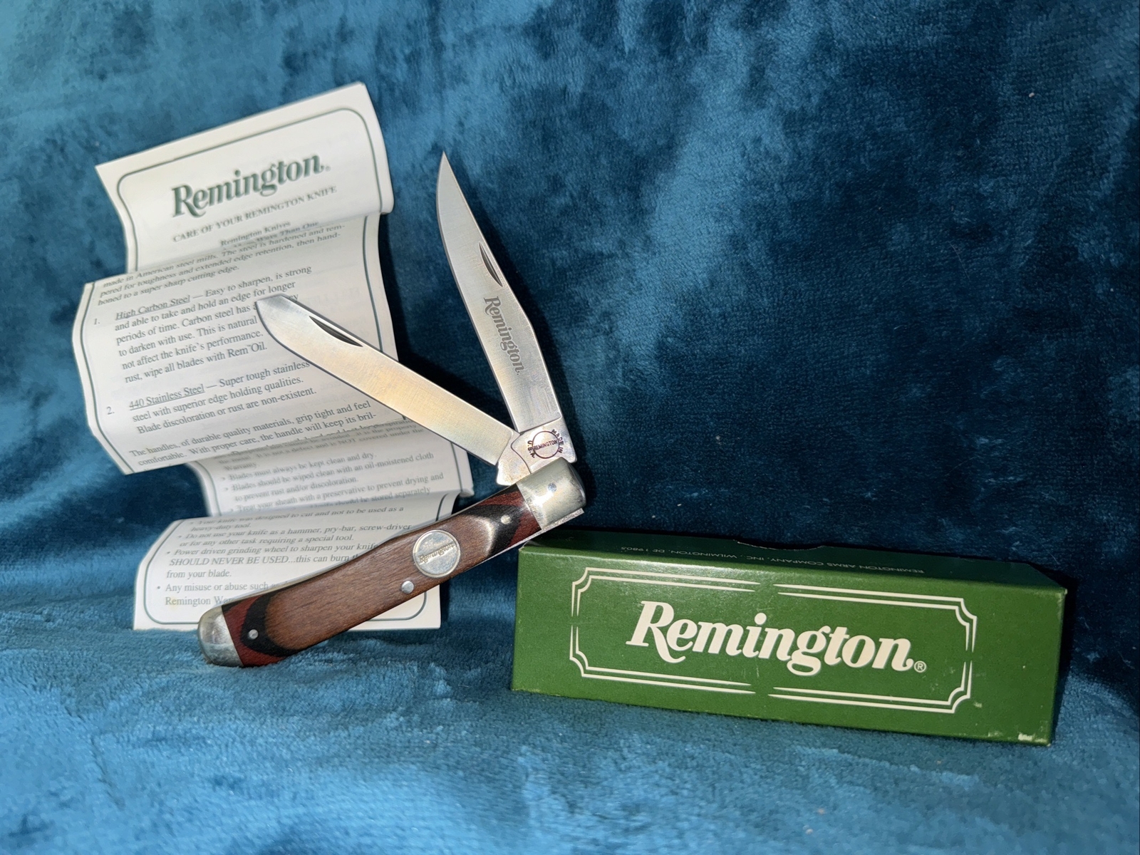 RARE VINTAGE Remington R12 Knife Pakkawood Trapper W/Box & Paper eBay