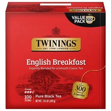 English Breakfast Black Tea Individually Wrapped Bags, 100 Count (Pack of 1), Sm