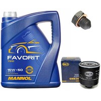 MotoröL Set 15W50 5 Liter + ÖLfilter + ÖLablassschraube FüR Audi 100 VW Lupo 1.0