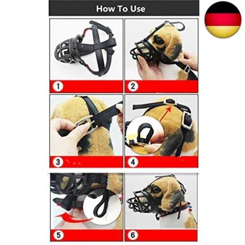 Verstellbarer, atmungsaktiver Maulkorb aus Silikon für Hunde, Sicherheitsmaske - Bild 5 von 7