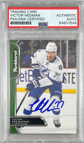 Victor Hedman auto signiert 2016-17 Parkhurst Karte #279 Lightning PSA gekapselt - Bild 1 von 3